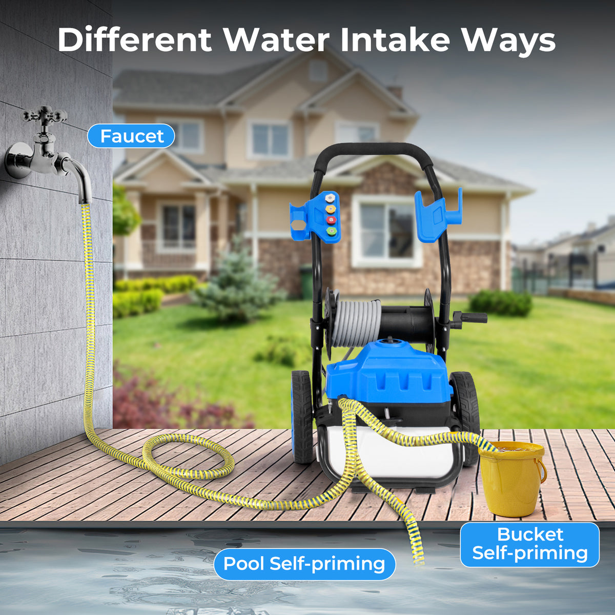 2300 PSI 1.8 GPM Electric Pressure Washer with Wheels and 5 Quick