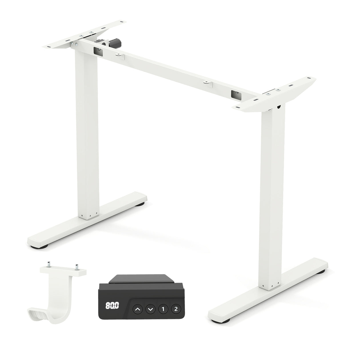 Electric Standing Desk Frame Height Adjustable with LED Display - White