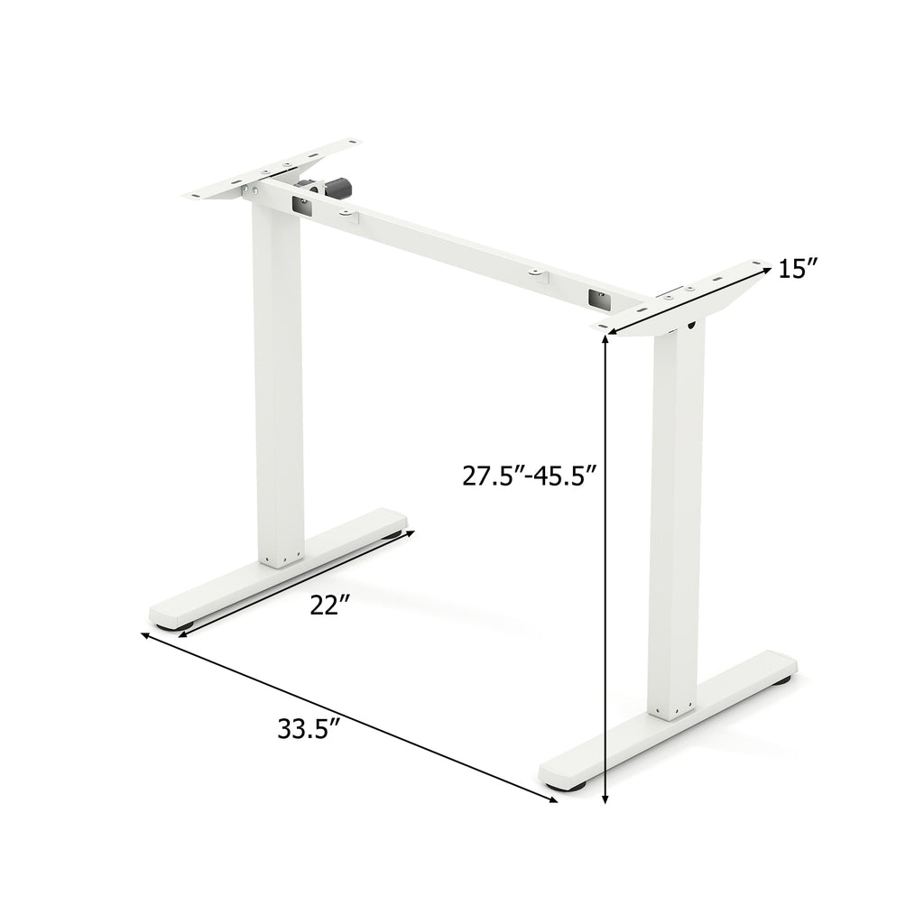 Electric Standing Desk Frame Height Adjustable with LED Display - White