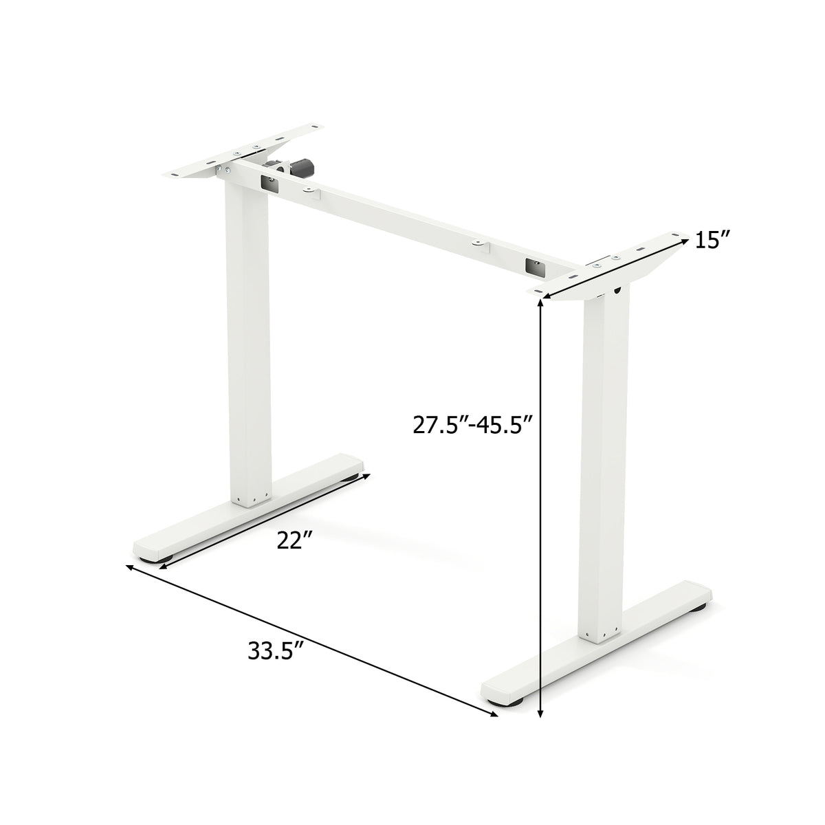 Electric Standing Desk Frame Height Adjustable with LED Display - White
