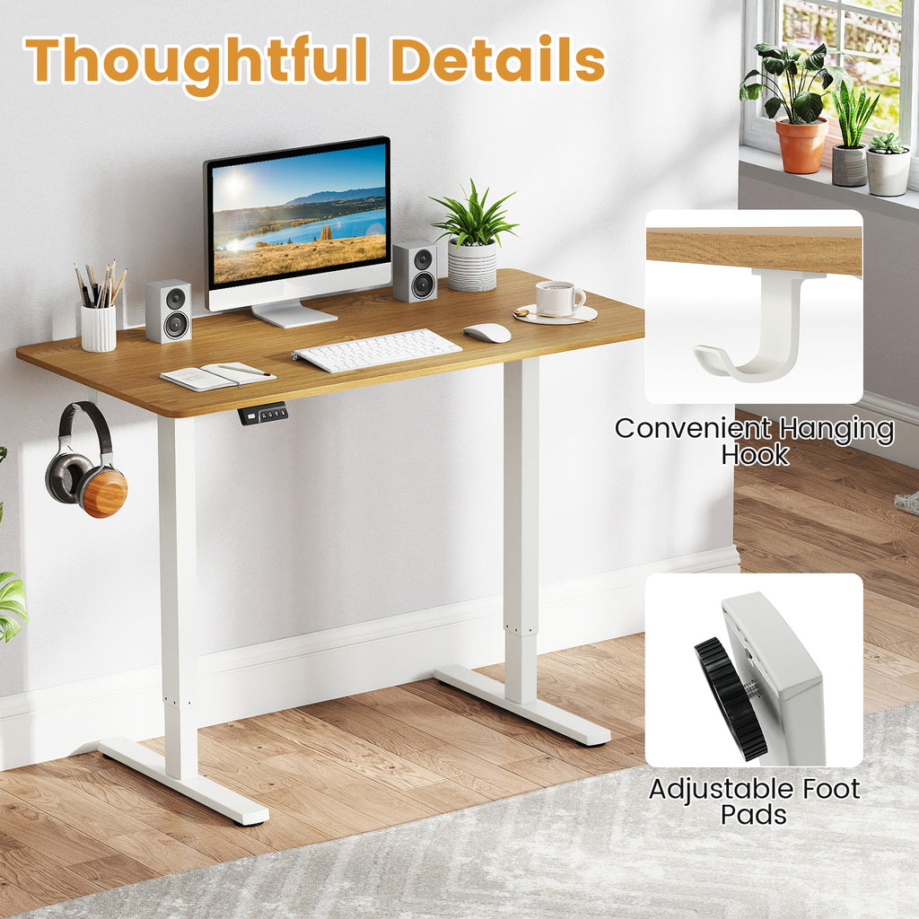 Electric Standing Desk Frame Height Adjustable with LED Display - White