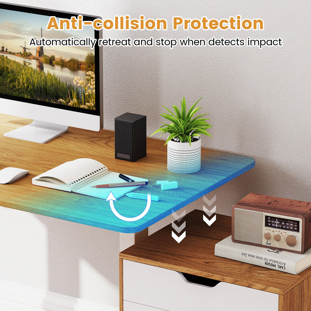 Electric Standing Desk Frame Height Adjustable with LED Display - White