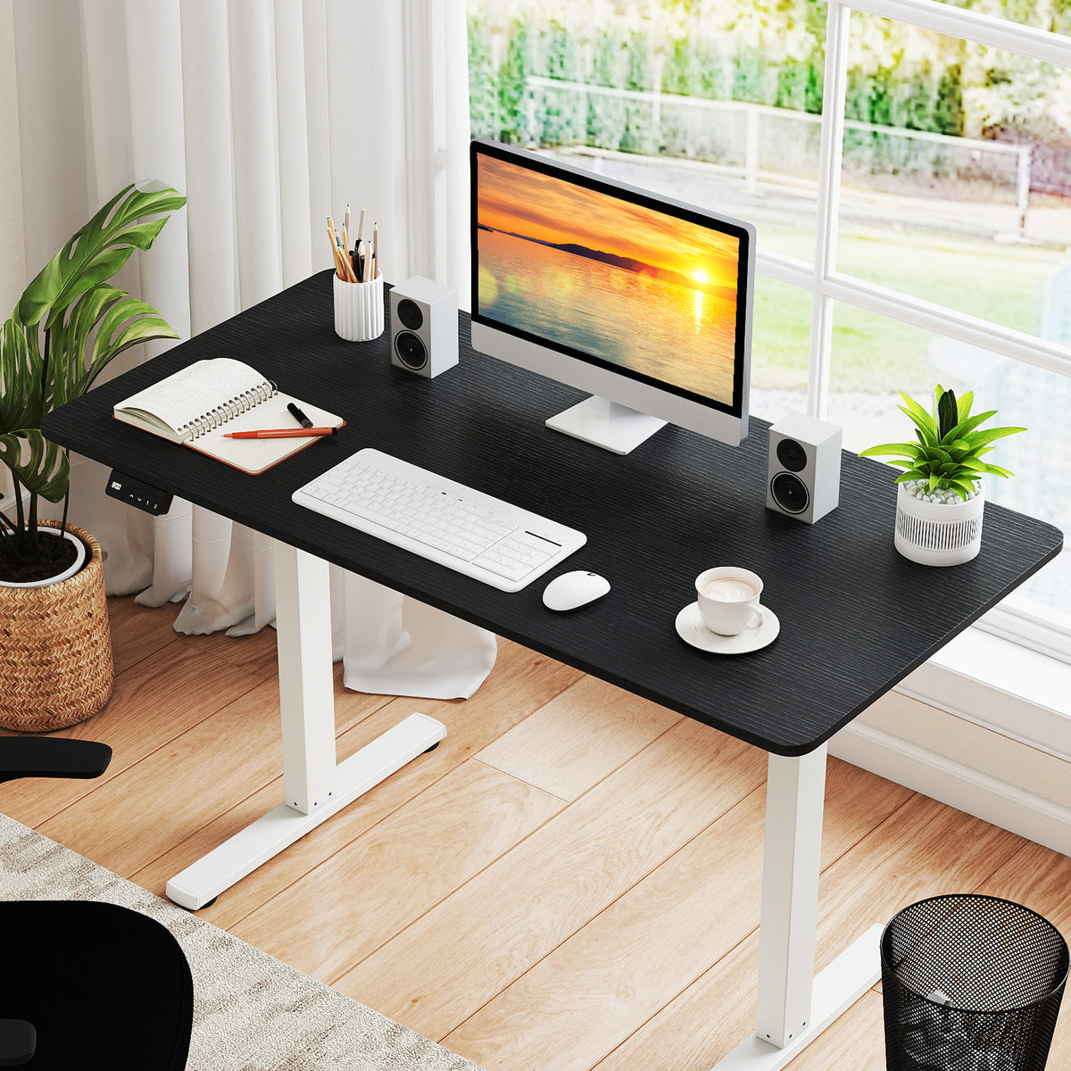48 x 24 inch Standing Desk Tabletop, Black
