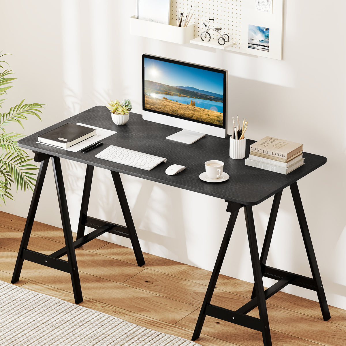 48 x 24 inch Standing Desk Tabletop, Black