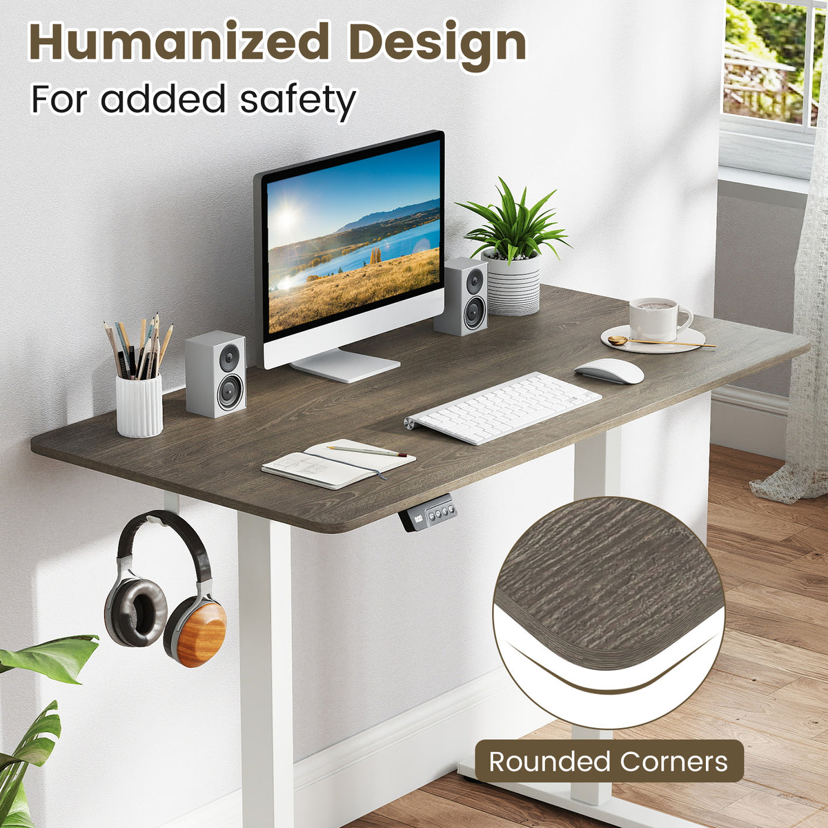 Standing Desk Tabletop 48x24 One-Piece Gray