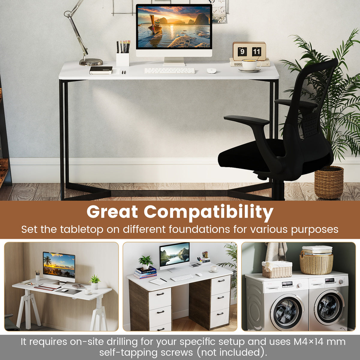 Standing Desk Tabletop 48 x 24 inch, White