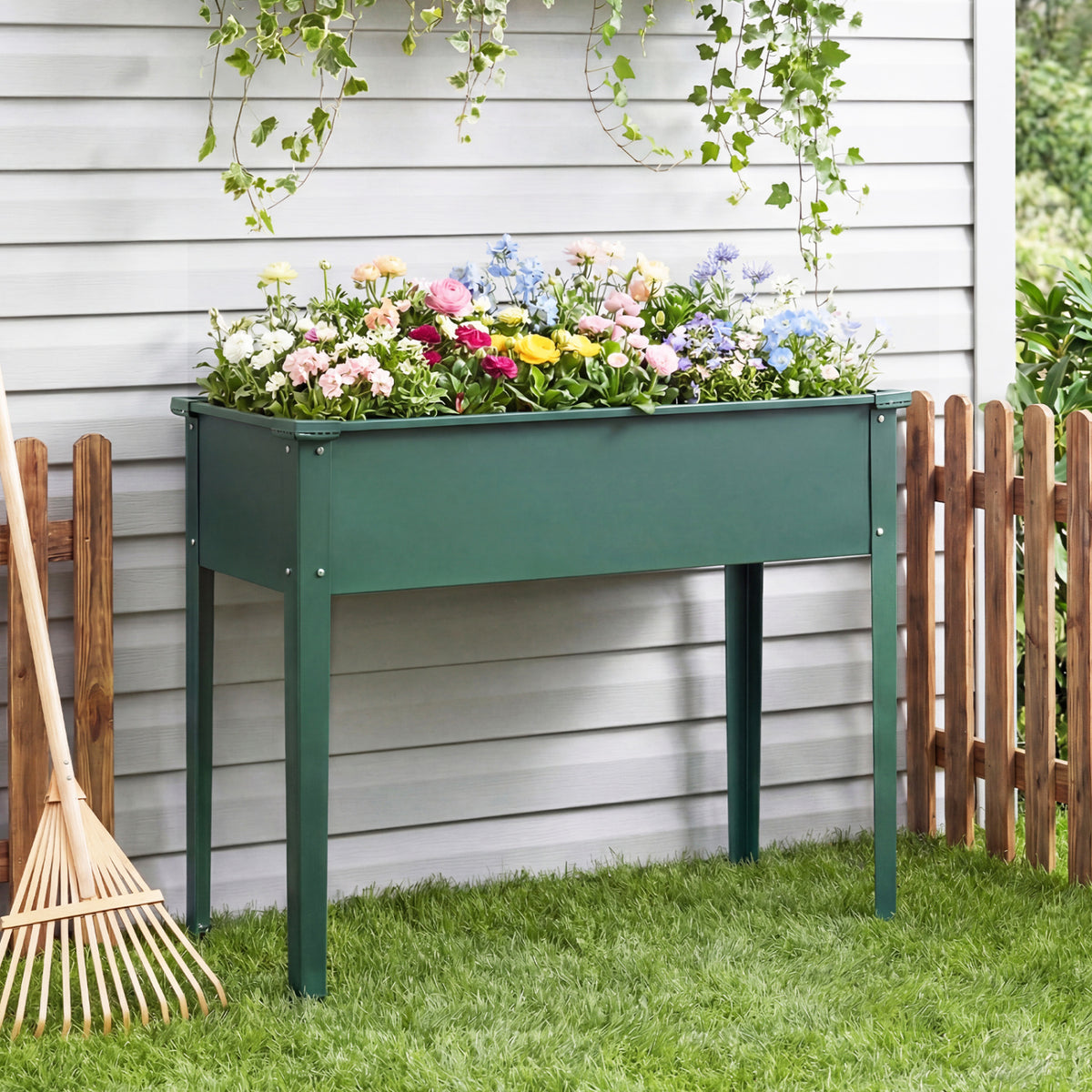 Elevated Metal Raised Garden Bed with Legs – 40x16x32 Inch, Black