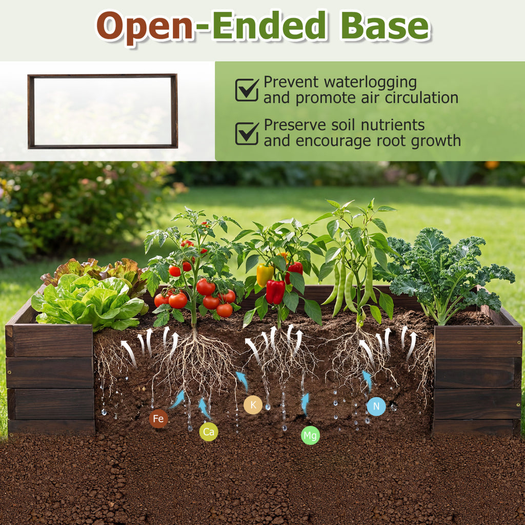 Elevated Wooden Garden Planter Box - Rectangular