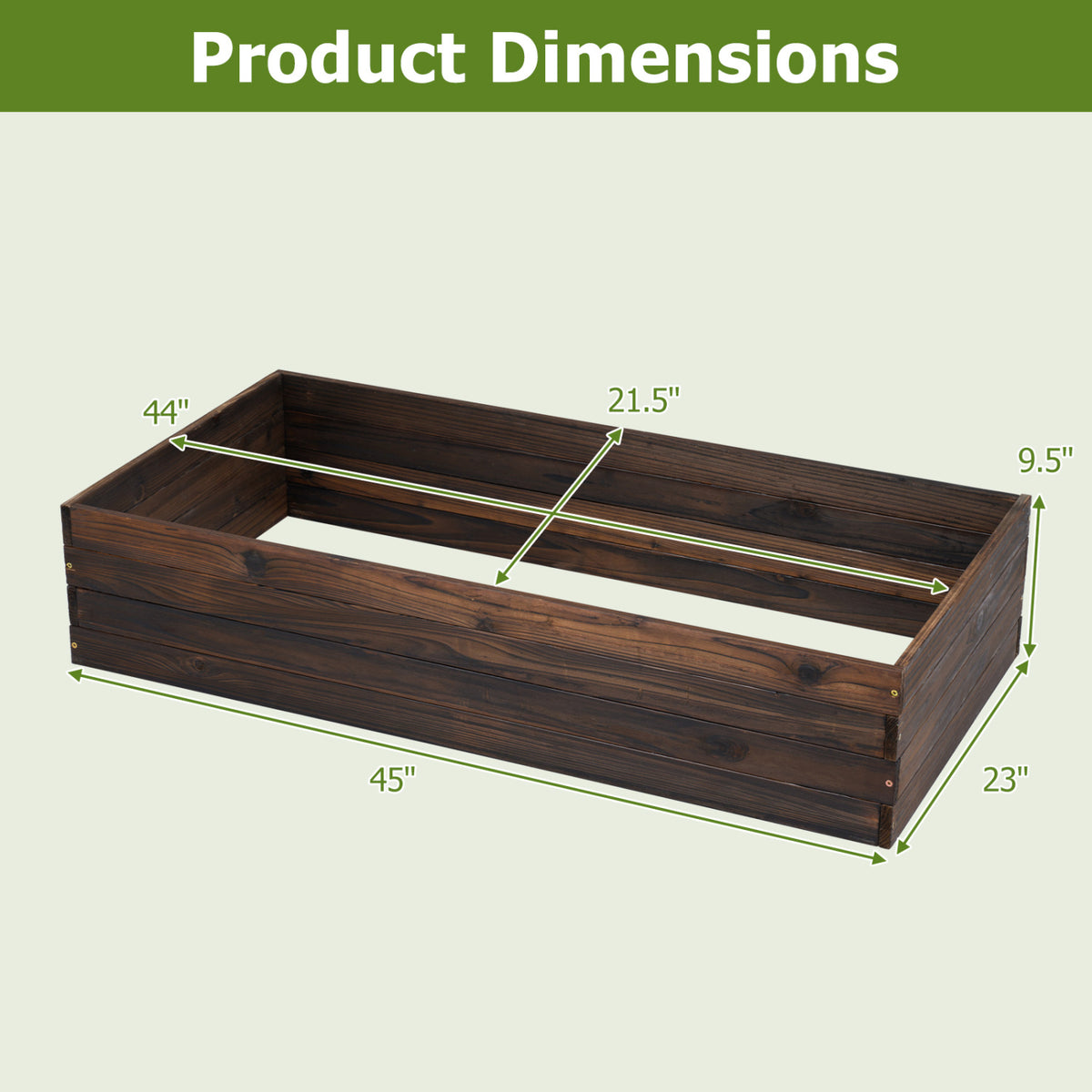 Elevated Wooden Garden Planter Box - Rectangular
