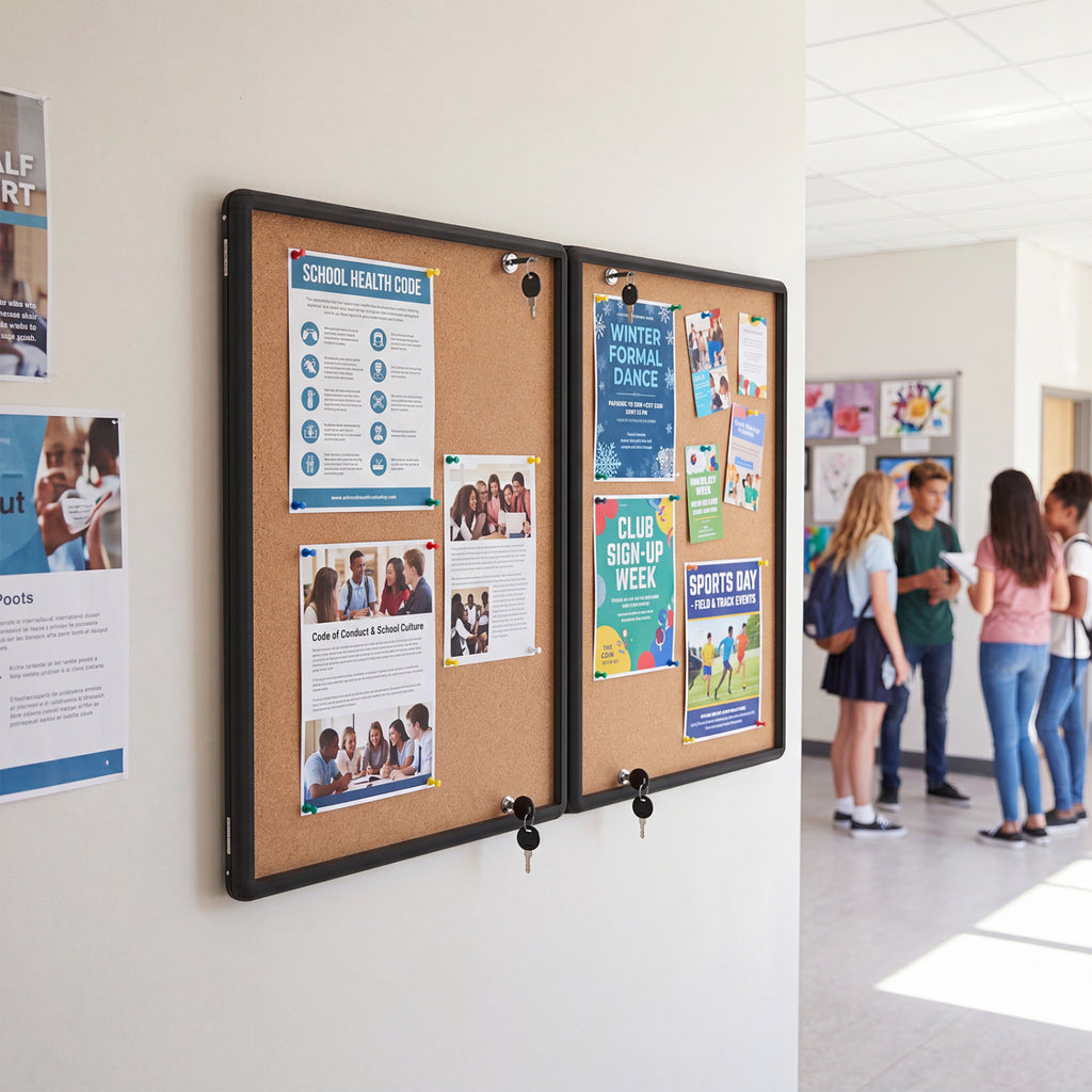 Enclosed Bulletin Board with Aluminum Frame and Felt Surface for