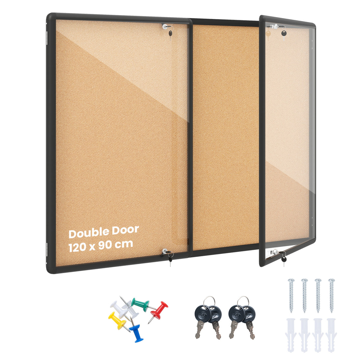 Enclosed Bulletin Board with Aluminum Frame and Felt Surface for