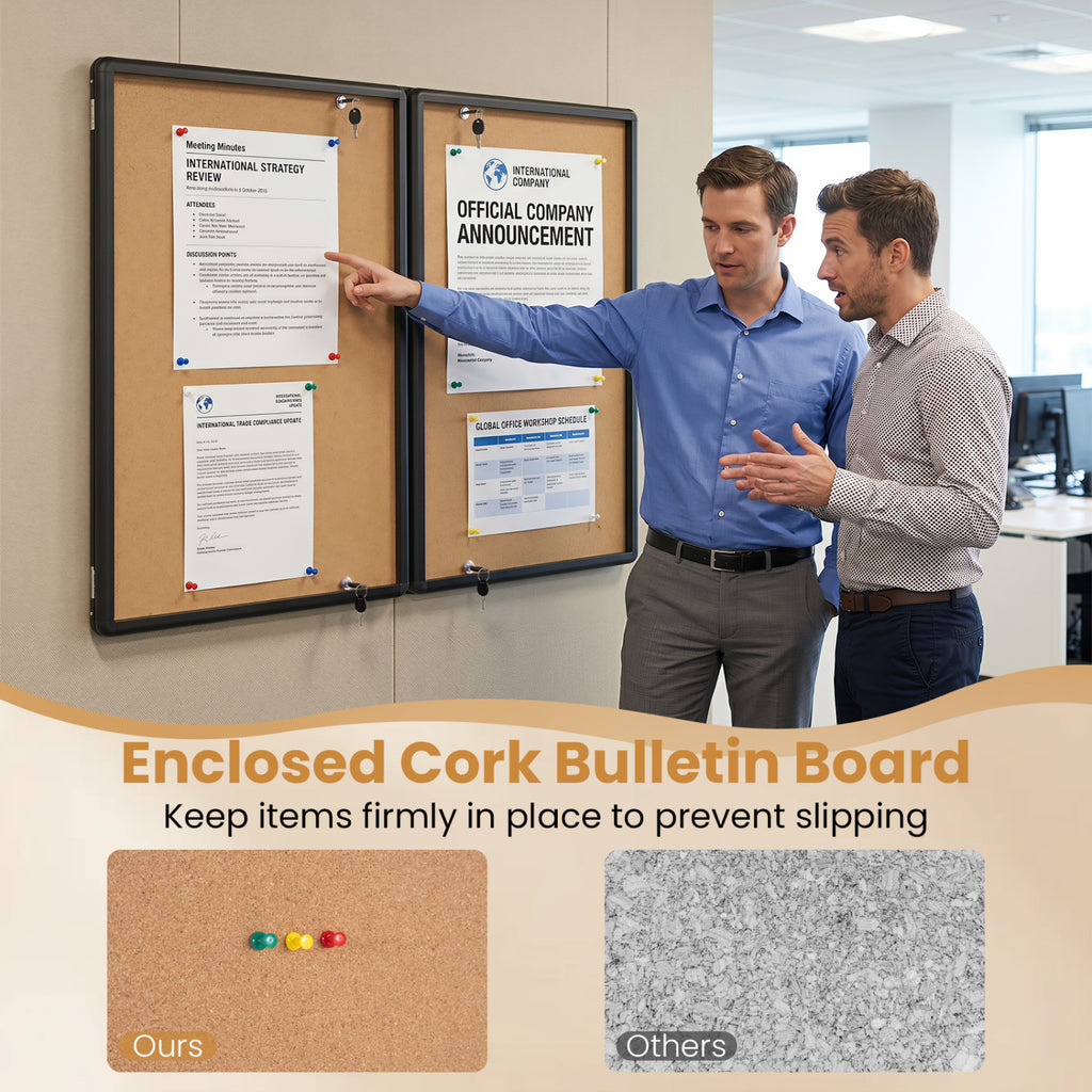Enclosed Bulletin Board with Aluminum Frame and Felt Surface for