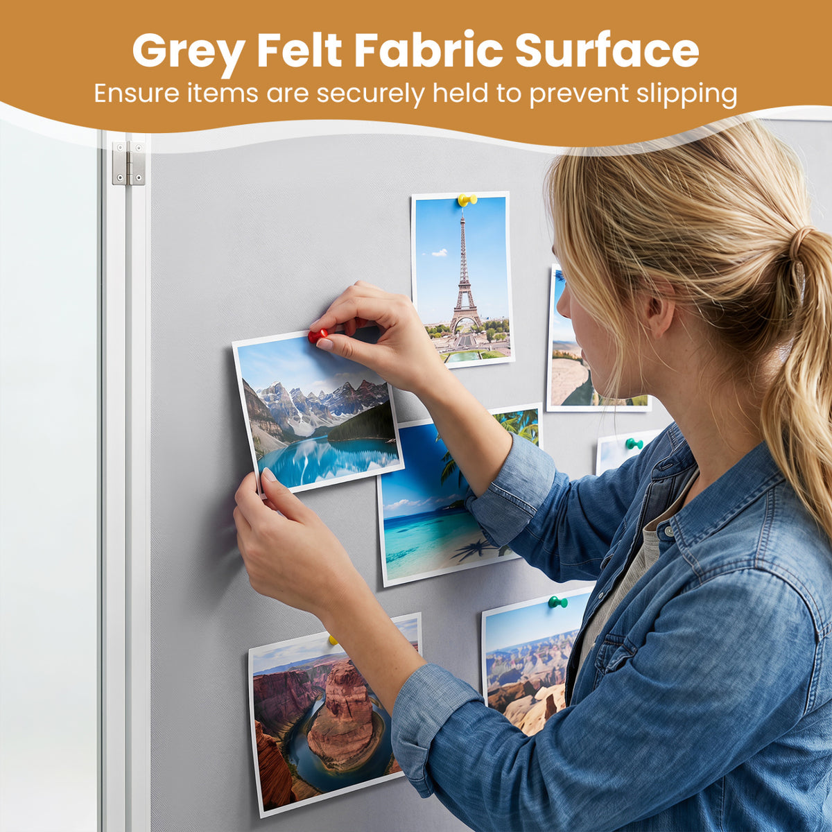 Enclosed Bulletin Board Lockable Cork Notice with Aluminum Frame