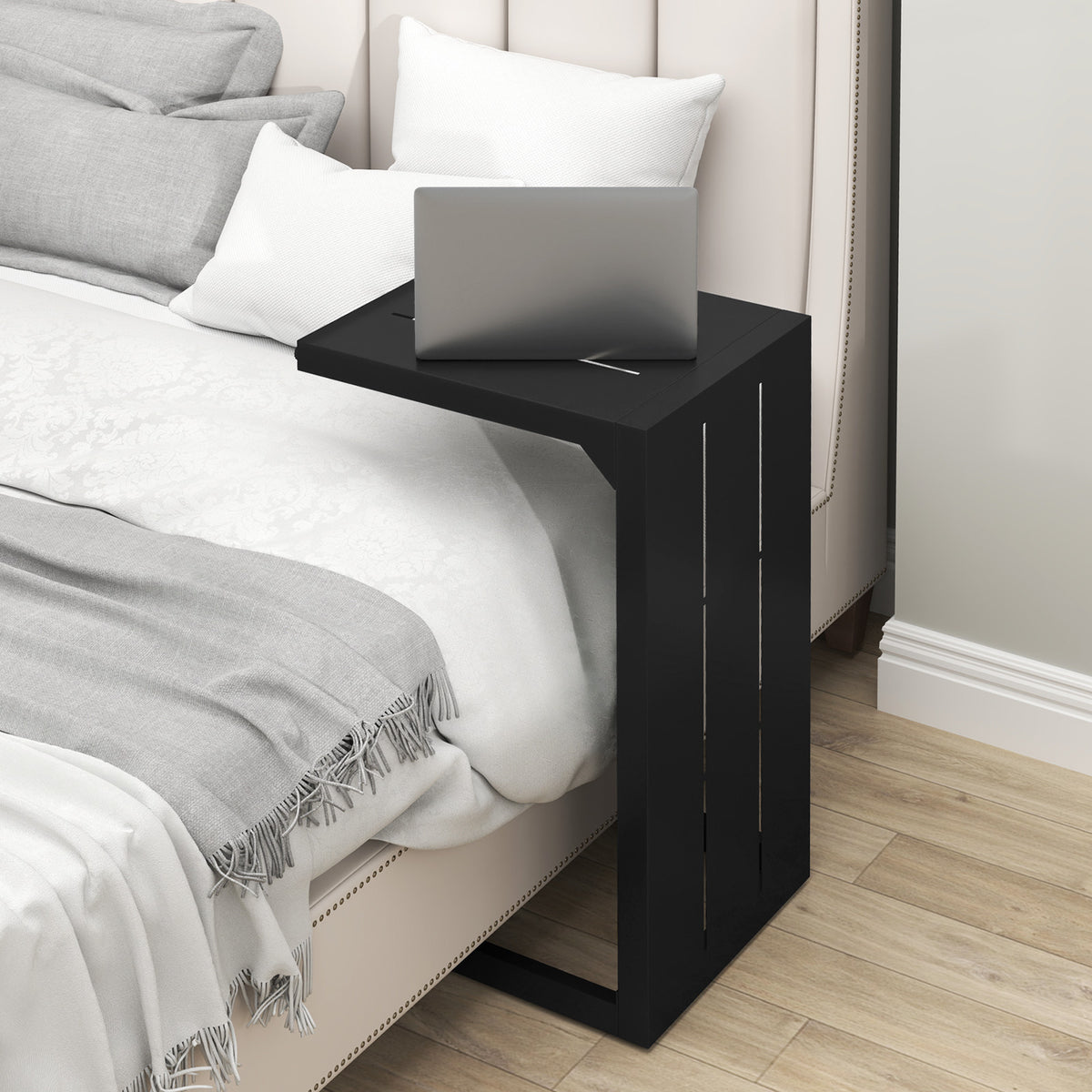C-Shaped End Table Set of 2, Black - Indoor & Outdoor