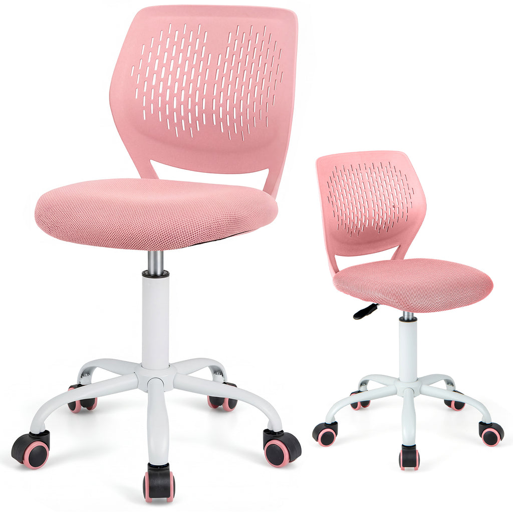 Kids Ergonomic Study Chair with Adjustable Height - Light Pink, 16.5-21 Inches