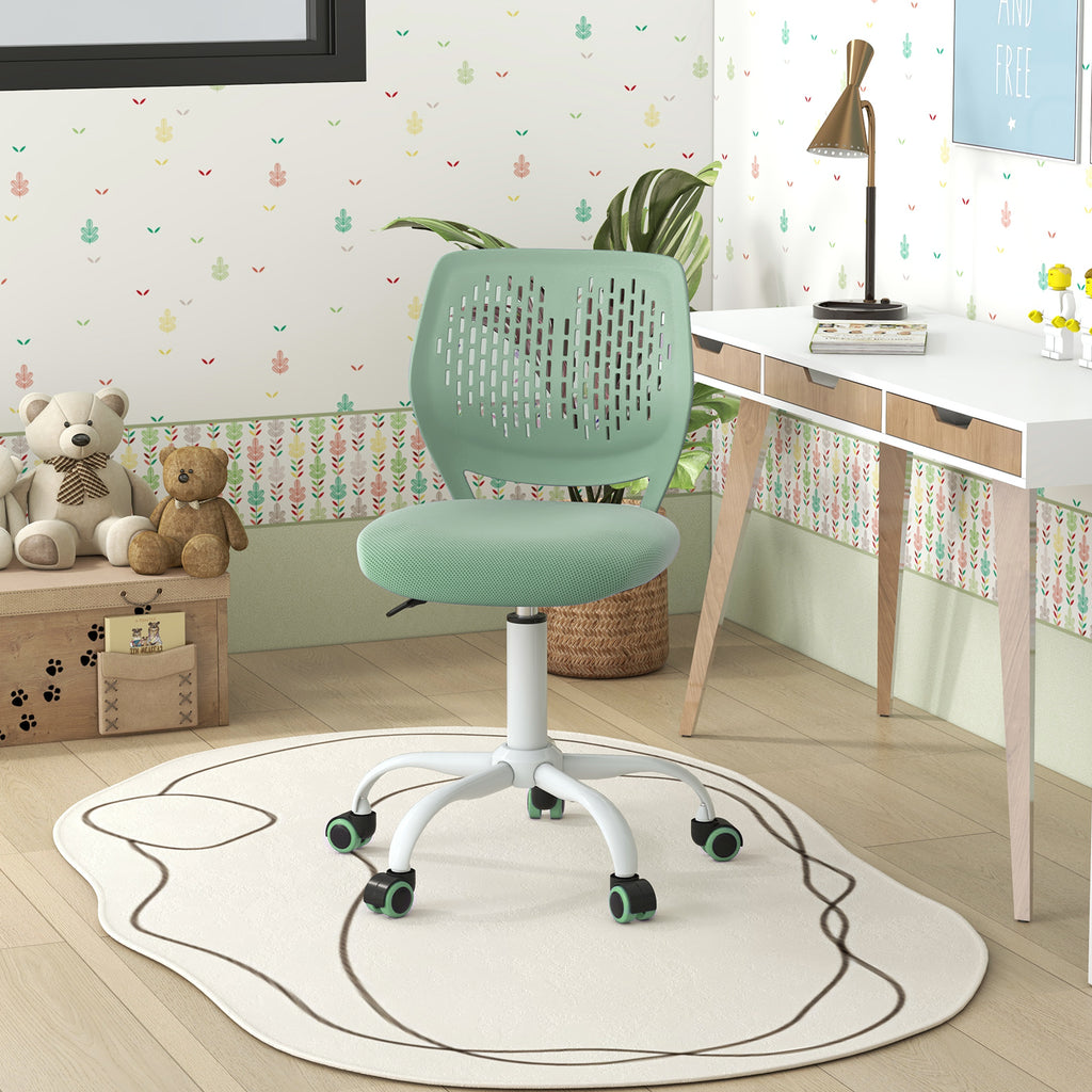 Kids Ergonomic Study Chair with Adjustable Height, Green, 16.5-21 Inches