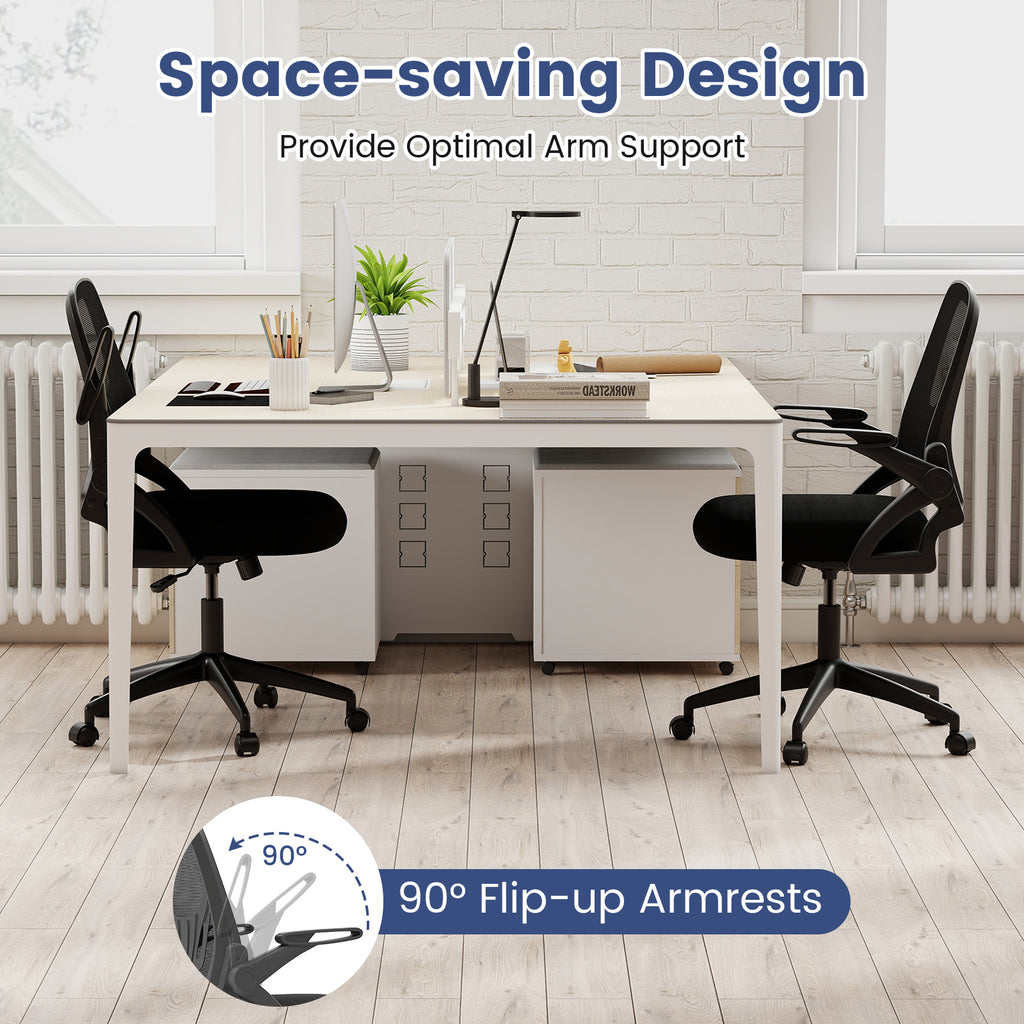 Ergonomic Computer Desk Chair with Lumbar Support and Flip-up Arms