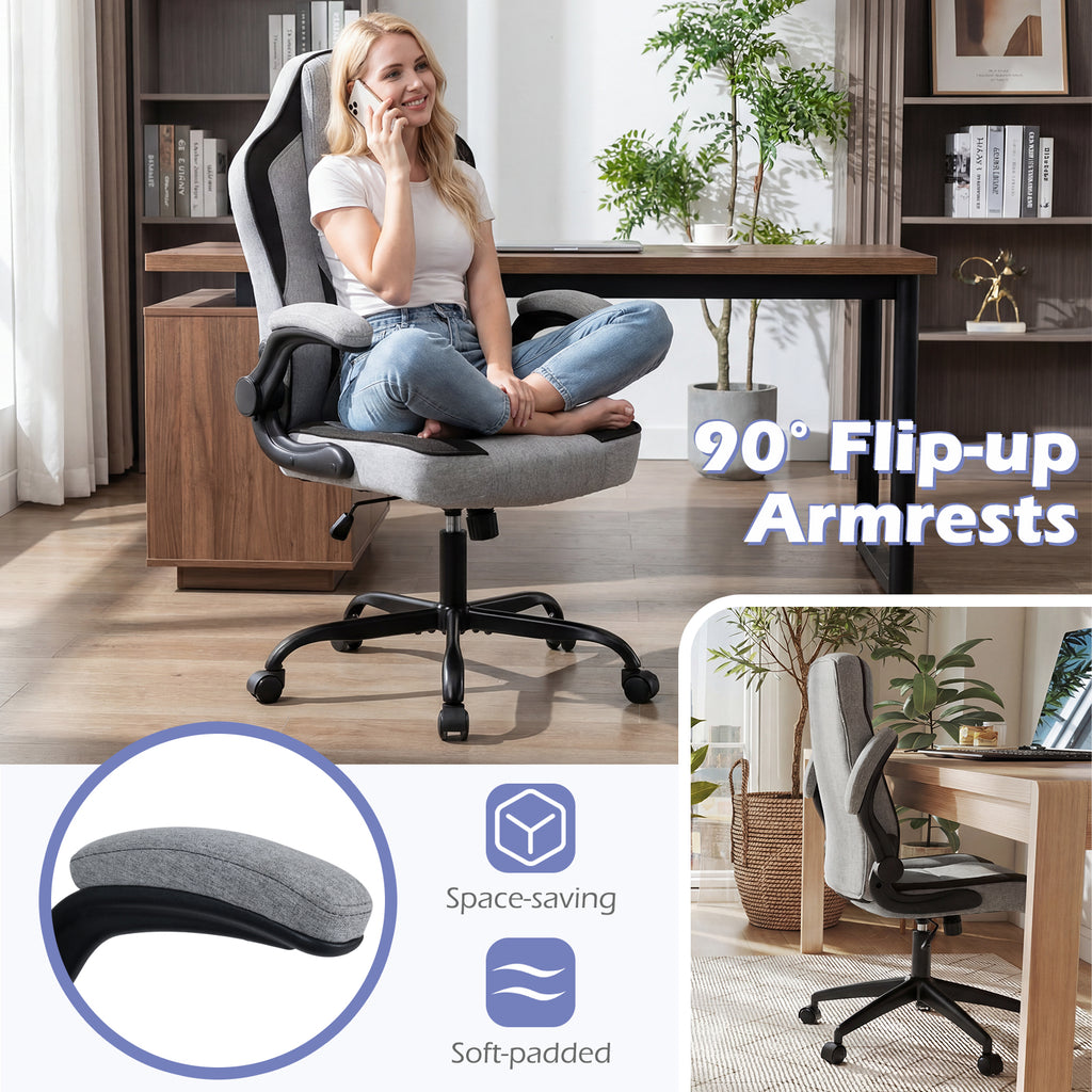 Ergonomic Computer Office Chair with 90° Flip-up Armrests