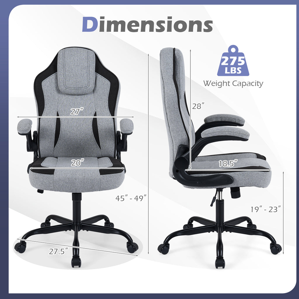 Ergonomic Computer Office Chair with 90° Flip-up Armrests