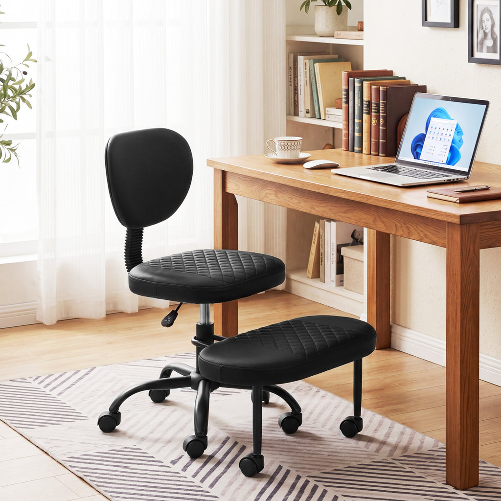 Ergonomic Cross Legged Office Chair with Height-Adjustable Seat