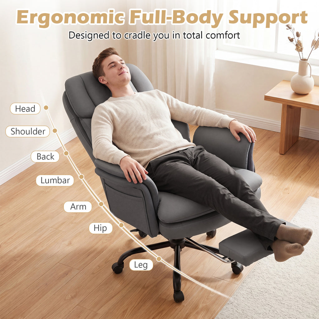 Ergonomic Cross Legged Office Chair Big and Tall Executive with