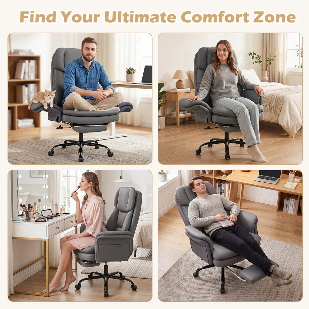 Ergonomic Cross Legged Office Chair Big and Tall Executive with