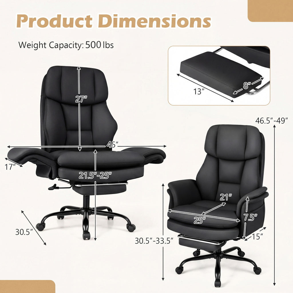 Ergonomic Cross Legged Office Chair Big and Tall Executive with