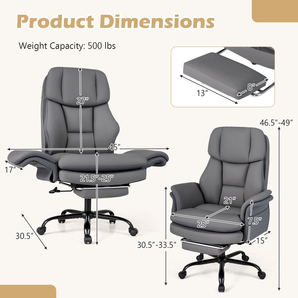 Ergonomic Cross Legged Office Chair Big and Tall Executive with