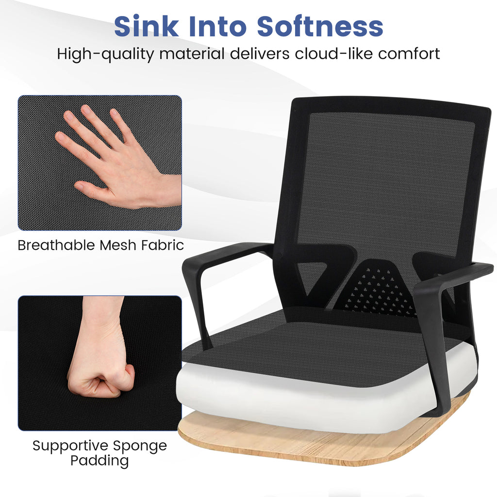 Ergonomic Desk Chair with Lumbar Support & Rocking - Black