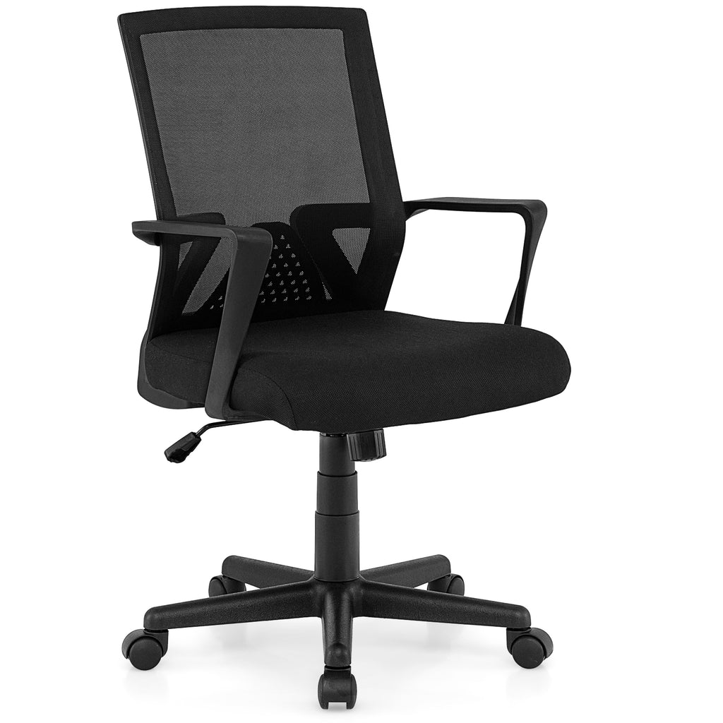 Ergonomic Desk Chair with Lumbar Support & Rocking - Black