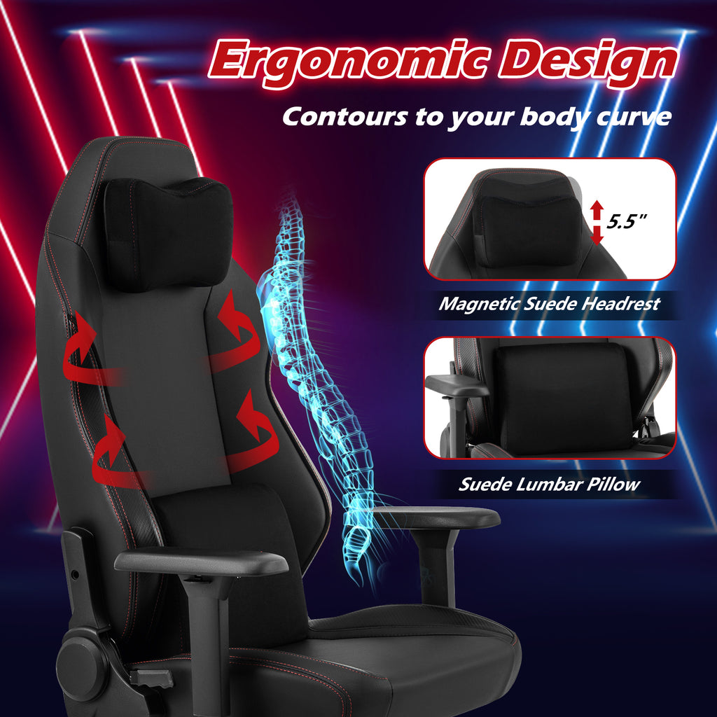 Ergonomic High Back Computer Chair with Magnetic Headrest and Lumbar