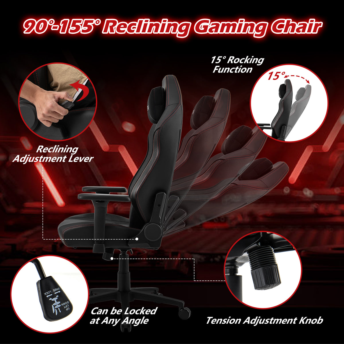 Ergonomic High Back Computer Chair with Magnetic Headrest and Lumbar