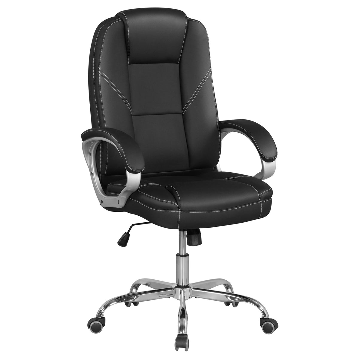 Ergonomic Leather Office Chair with Padded Armrests and Rocking