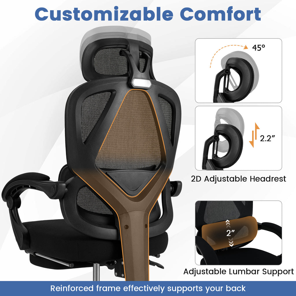 Ergonomic Office Chair High Back Mesh Desk Chair Black