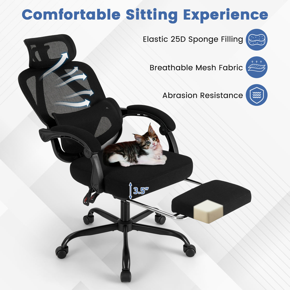 Ergonomic Office Chair High Back Mesh Desk Chair Black