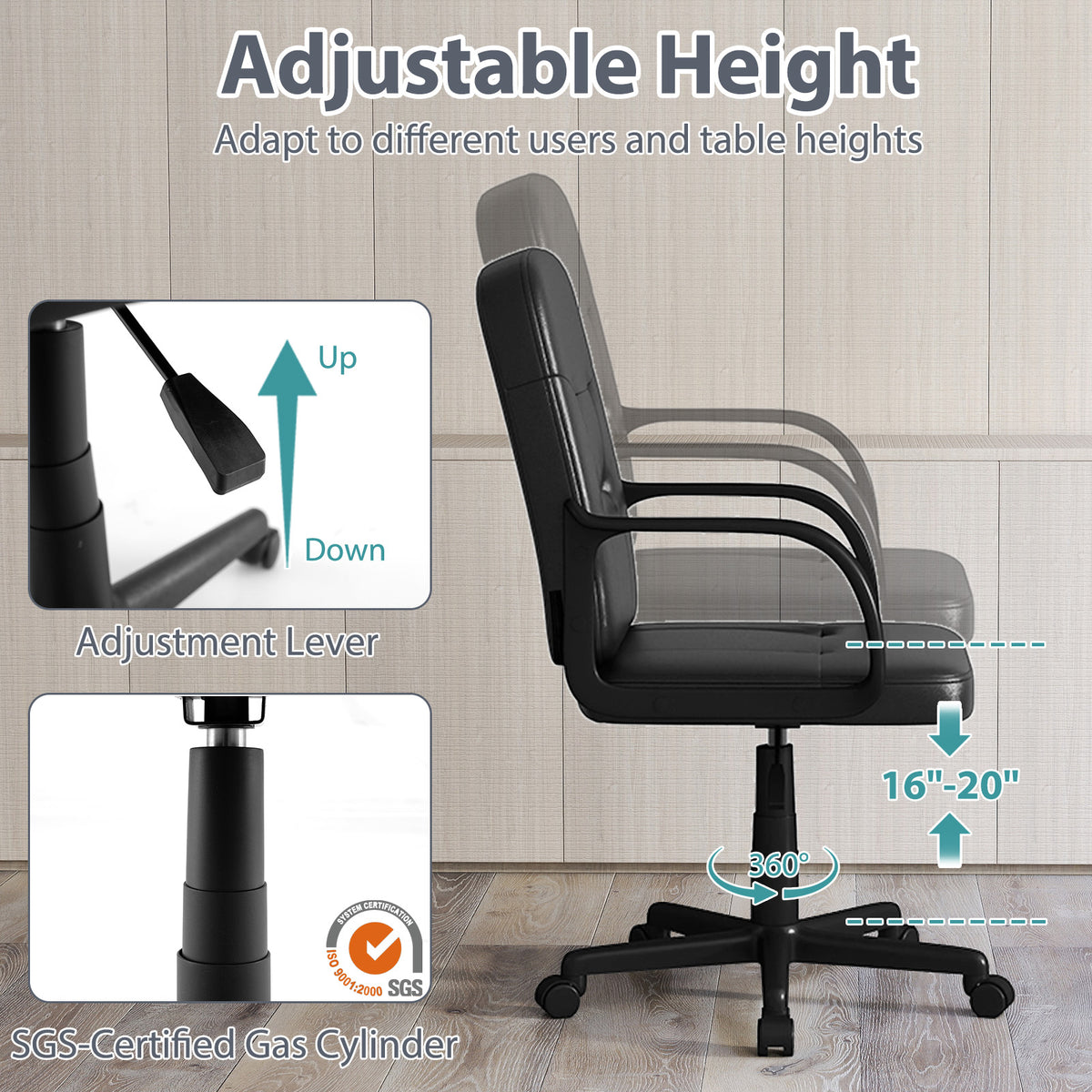 Ergonomic Office Chair with High Back & Chrome Base