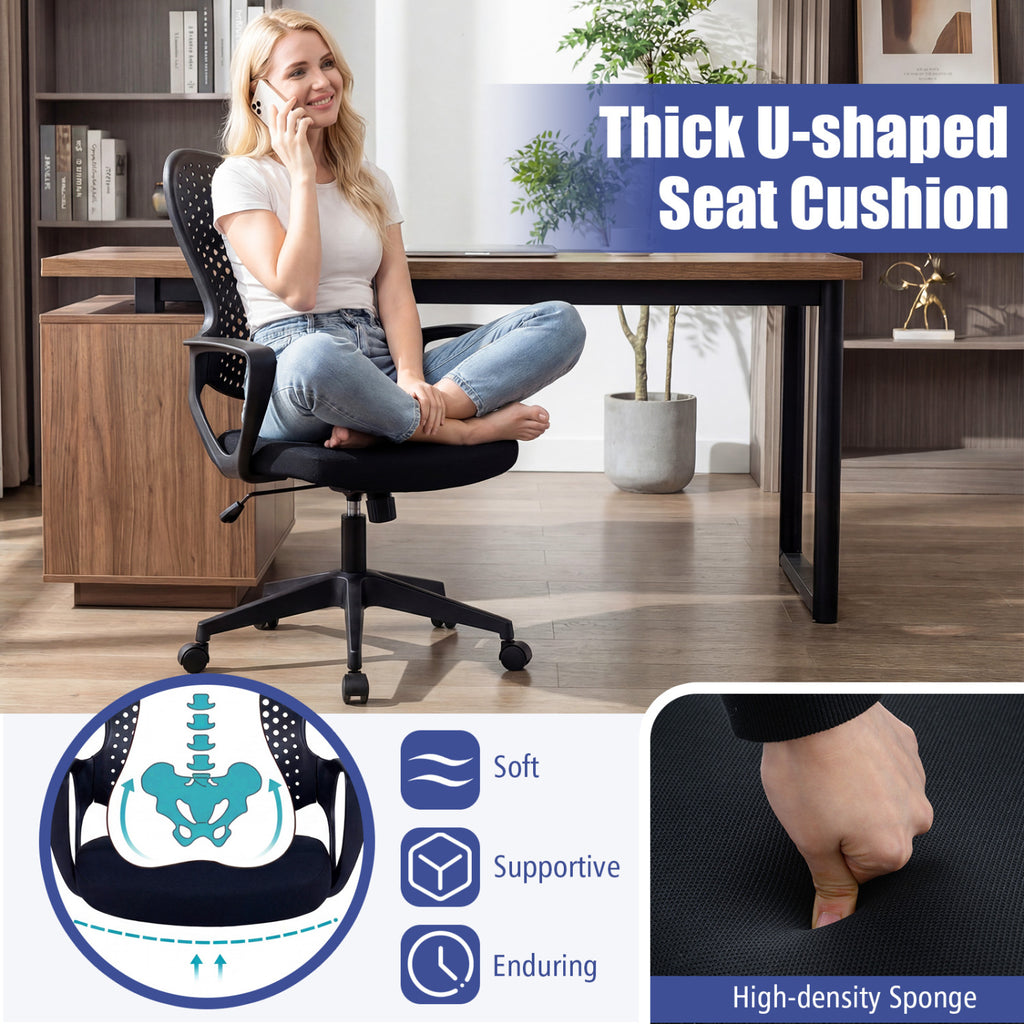 Ergonomic Office Chair Height Adjustable Computer Desk with