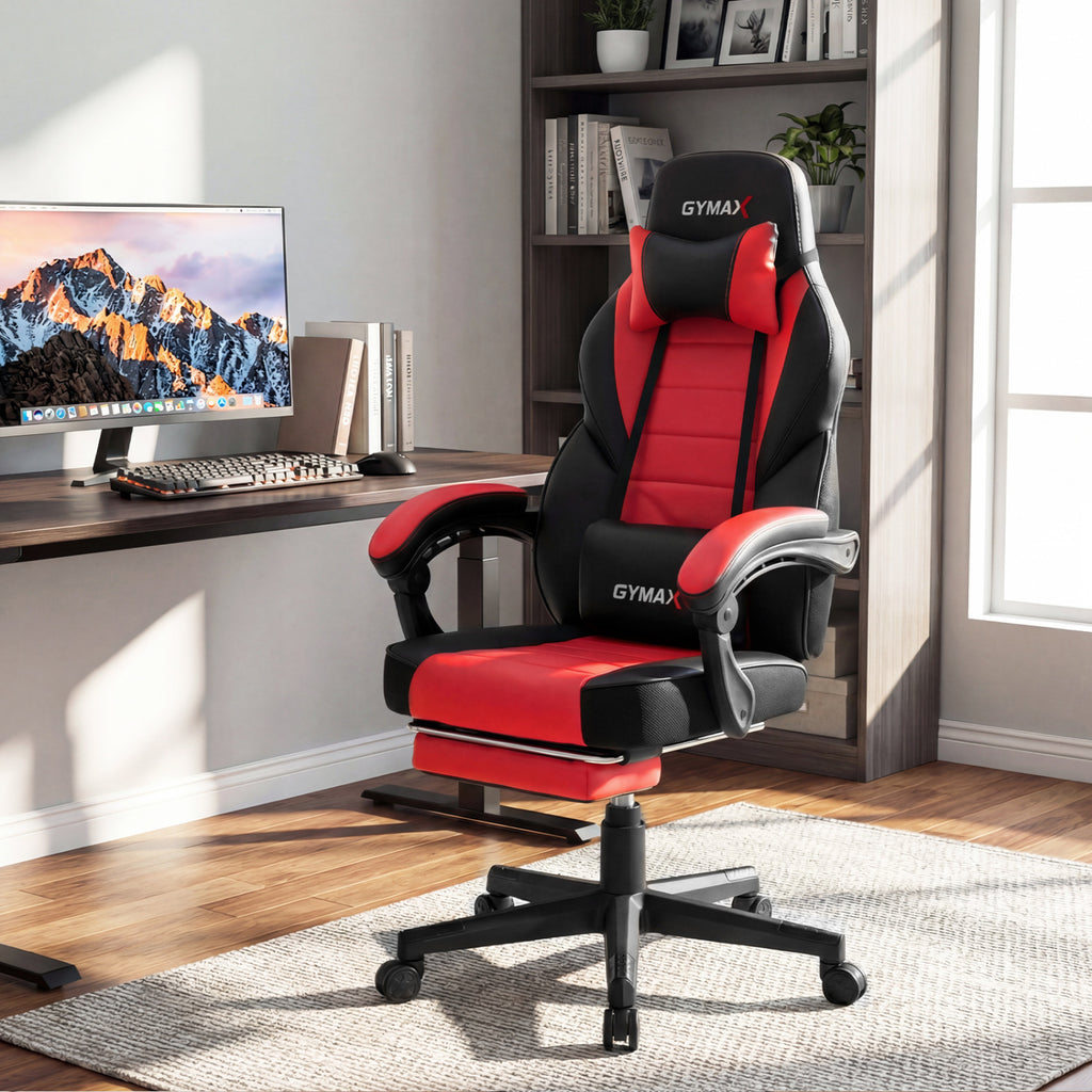 Ergonomic Gaming Chair with Headrest, Red - Style G
