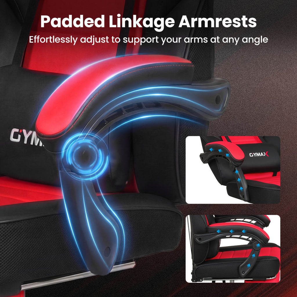 Ergonomic Gaming Chair with Headrest, Red - Style G