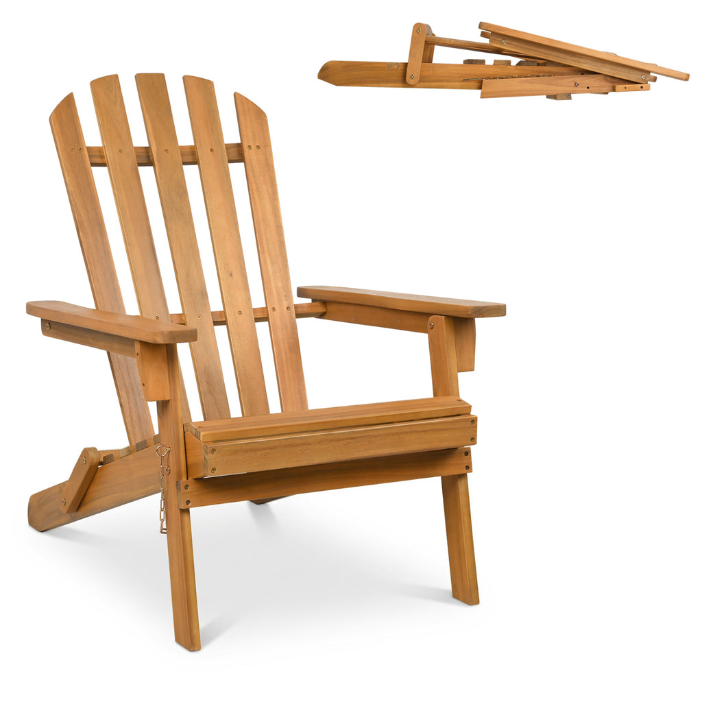 Folding Acacia Wood Oversized Adirondack Chair