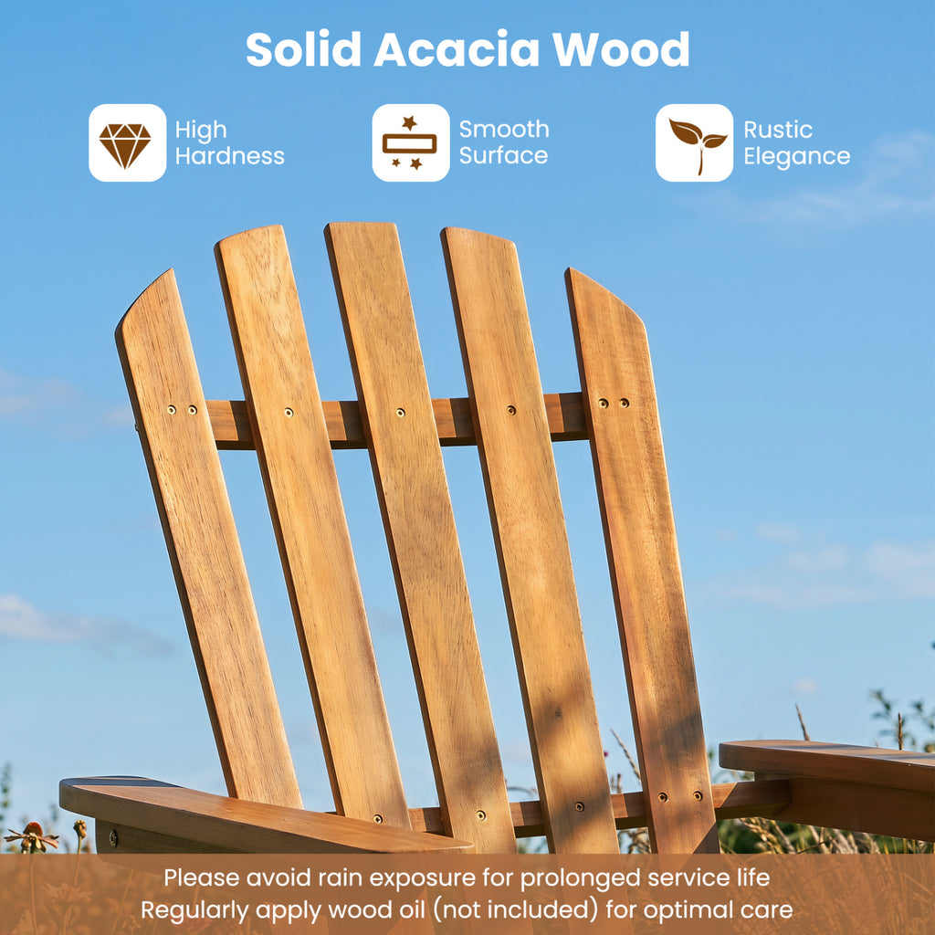 Folding Acacia Wood Oversized Adirondack Chair