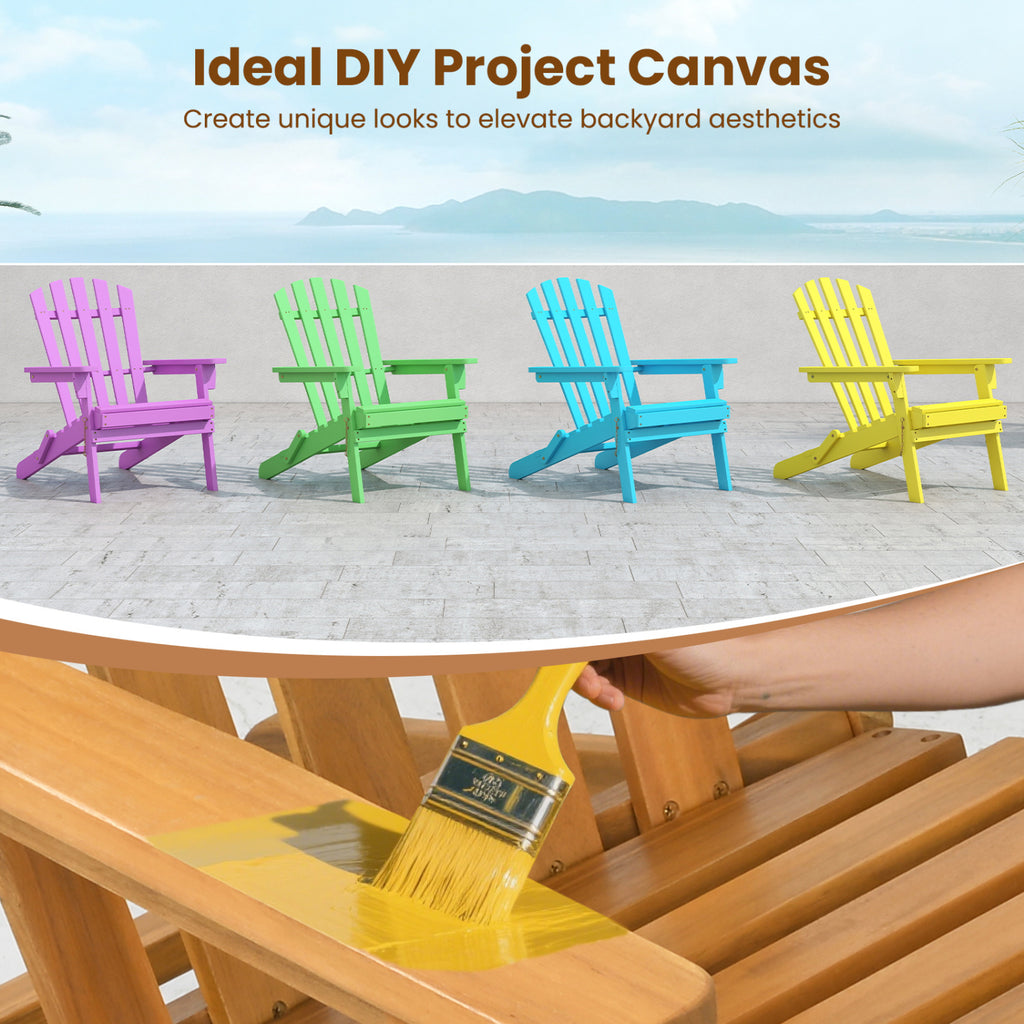 Folding Acacia Wood Oversized Adirondack Chair