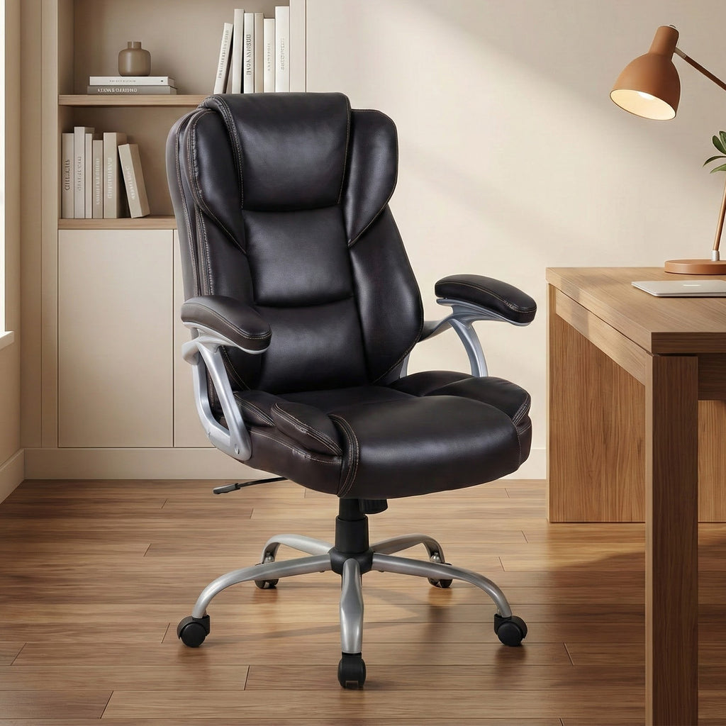 Executive Office Chair Ergonomic Leather - Brown