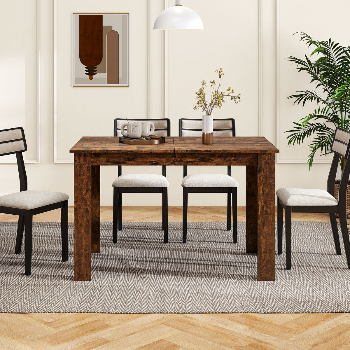 Extendable Dining Table 47"-62" Rustic Brown