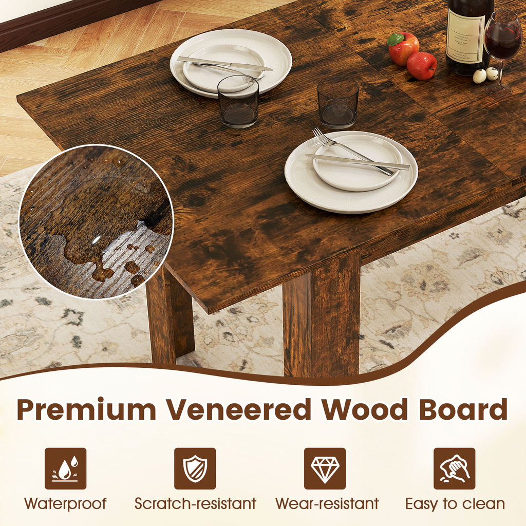 Extendable Dining Table 47"-62" Rustic Brown