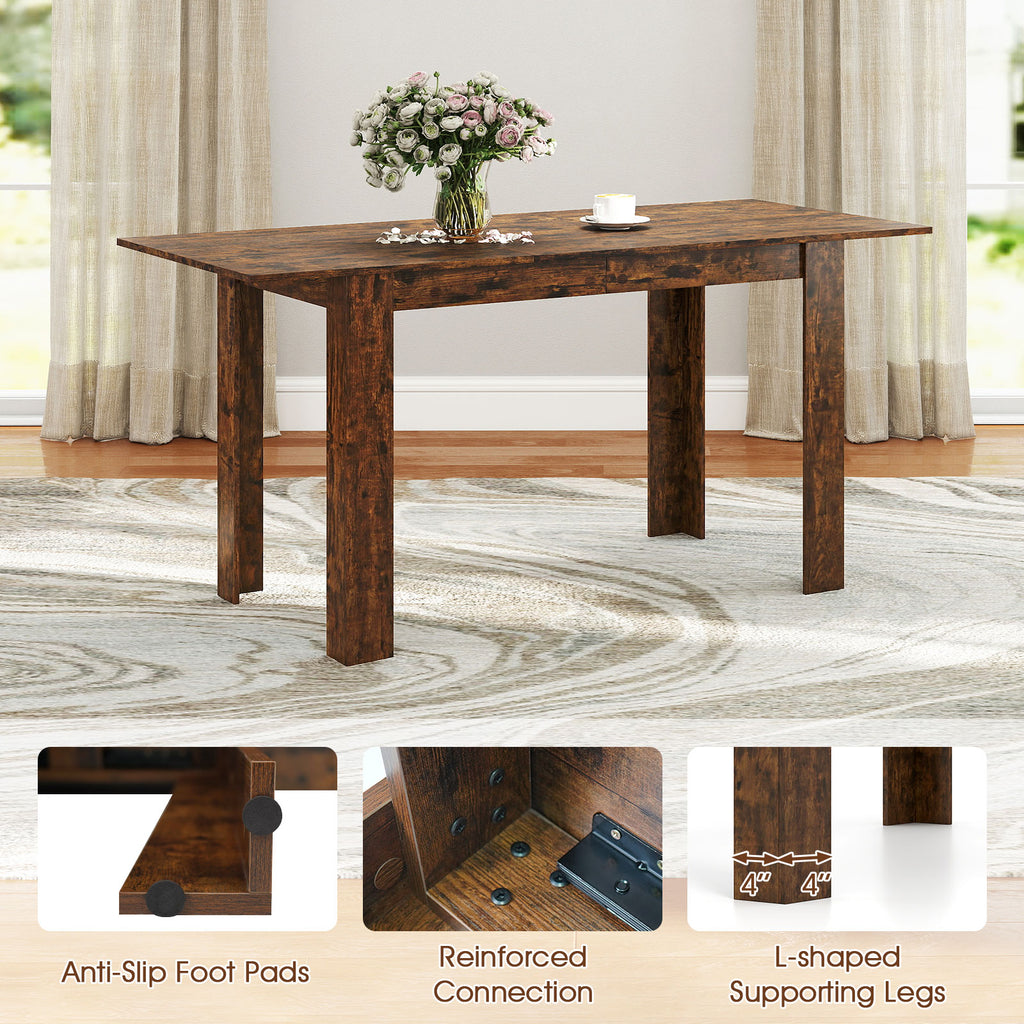 Extendable Dining Table 47"-62" Rustic Brown