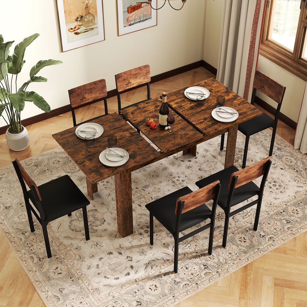 Extendable Dining Table 47"-62" Rustic Brown