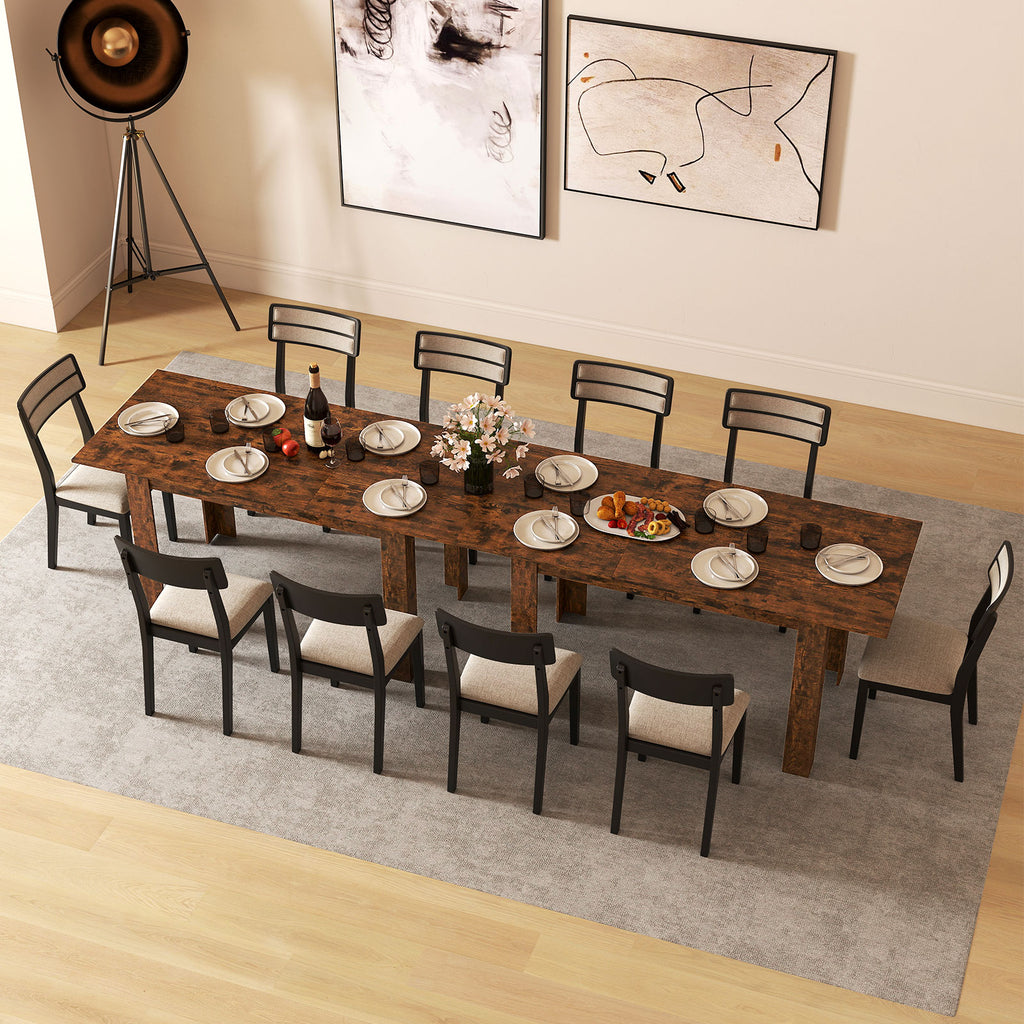 Extendable Dining Table 47"-62" Rustic Brown