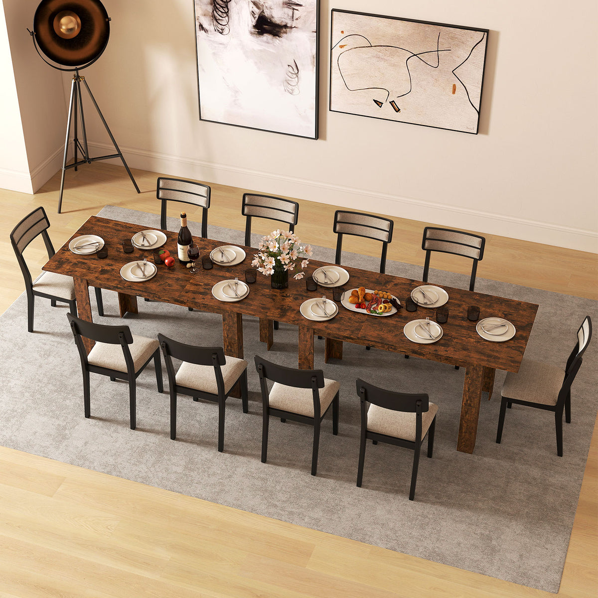 Extendable Dining Table 47"-62" Rustic Brown