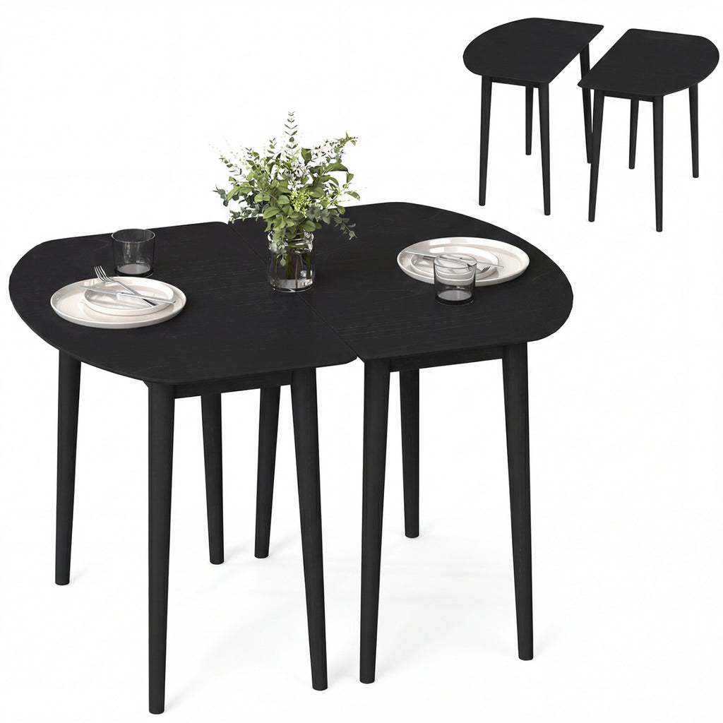 Extendable Oval Dining Table Set for 4-6 People - Walnut